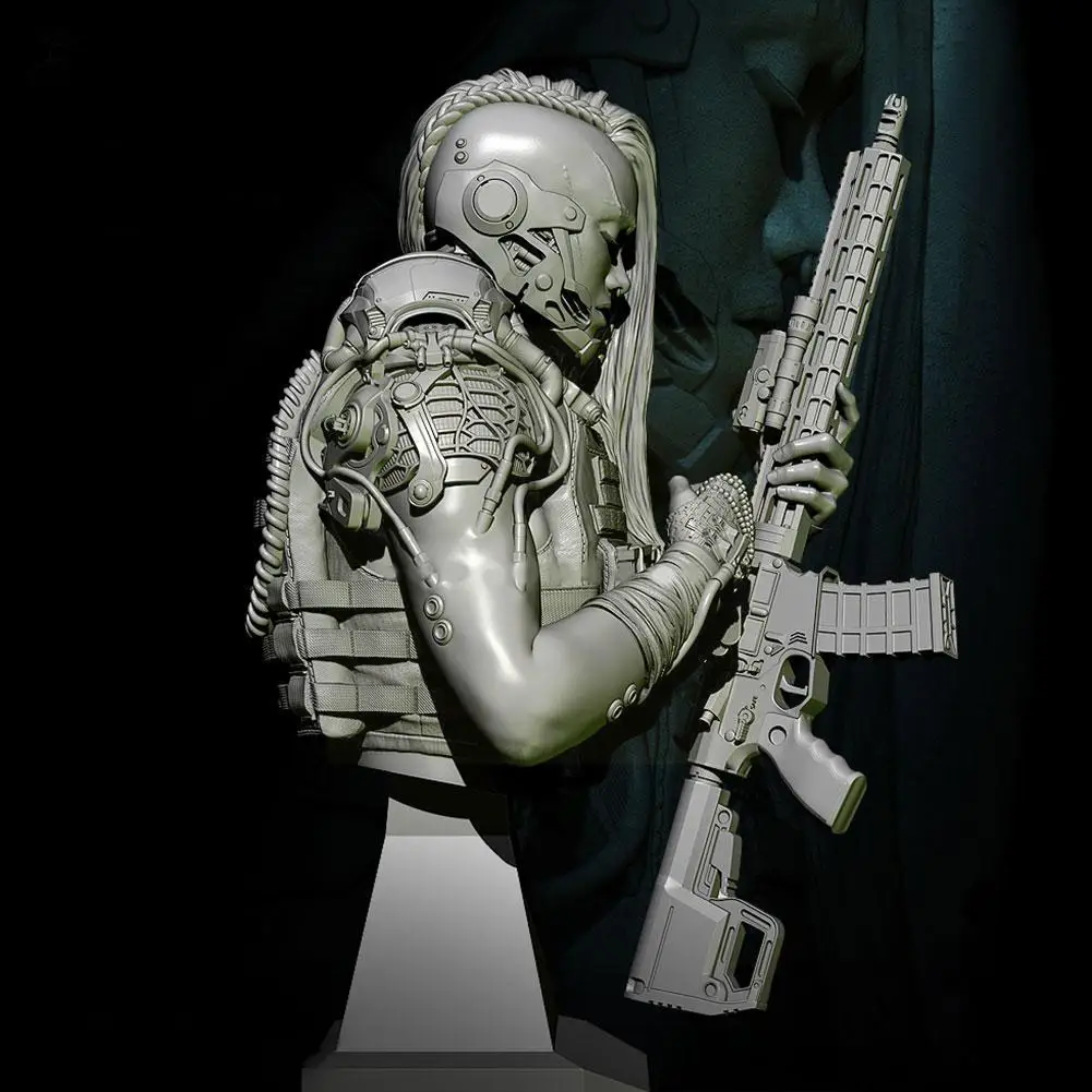 

55mm ZBBOY Supervised Future Rebel Bust Resin Figure Model White Soldier Female U6R9