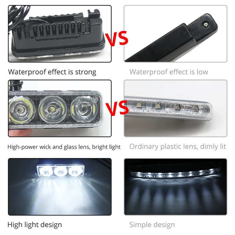 2 шт. универсальный упор для Авто дневные ходовые огни Светодиодный дневной