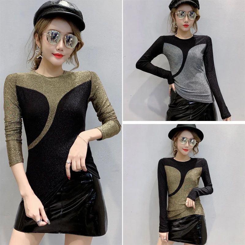 

2019 Office Long Sleeve Top Solid O-Neck Slim Shirt Korean Style Women Shirt Black Clothing Women Shirt Plus Size 7301 50
