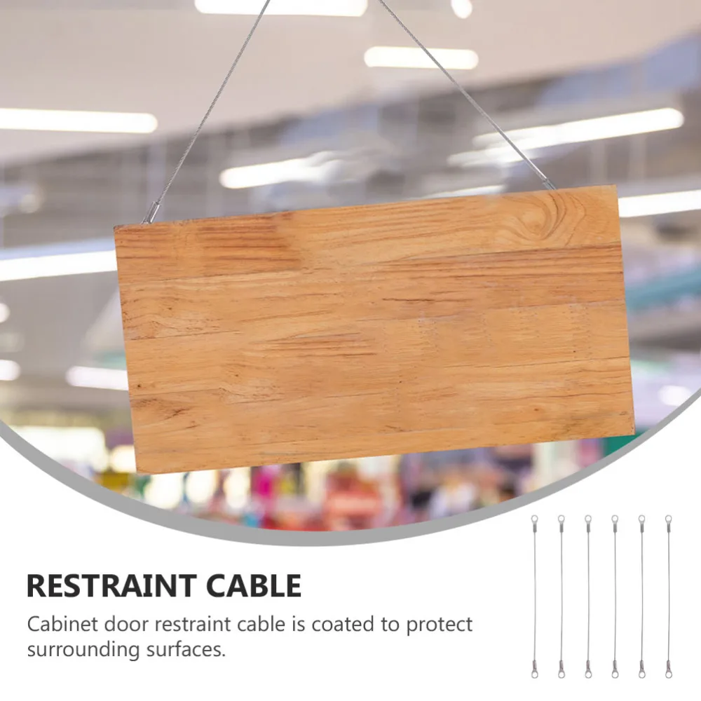 

6pcs Stainless Steel Wire Rope Lanyard Cable Tether Safety Braided Strap Rope