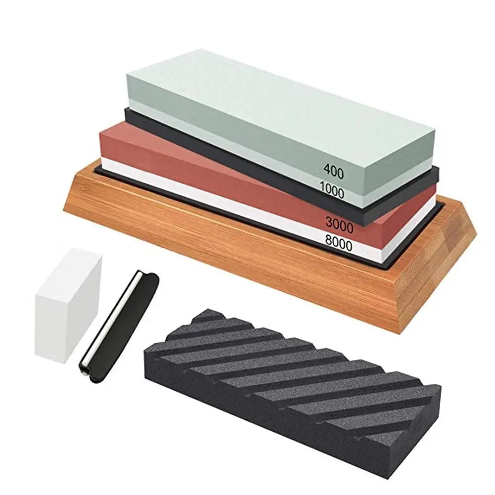

Professional Sharpening Stone 400/1000 Grit Dual Double-side Knives Sharpener Wetstone Knife Water Stone Kitchen Tool 8pcs