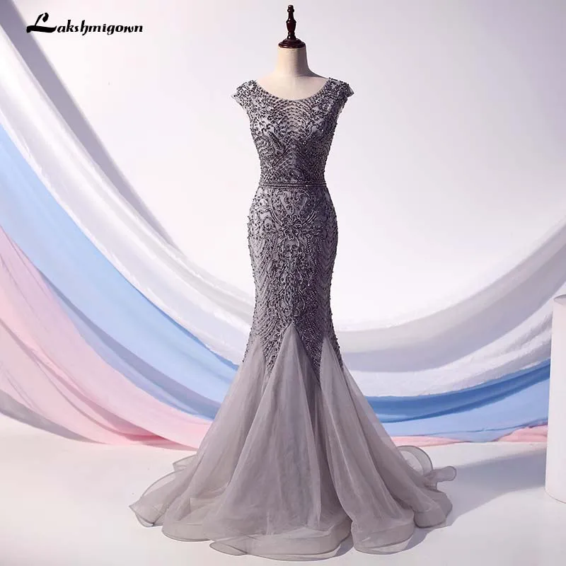 

Evening Dress Floor Length Women Party Dresses Capped Sleeveless Luxury Beading Formal Evening Gowns lakshmigown robe de soiree