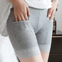 wasteheart new women gray black cotton seamless high waist safety short pants sexy underpants breathable plus size 3xl