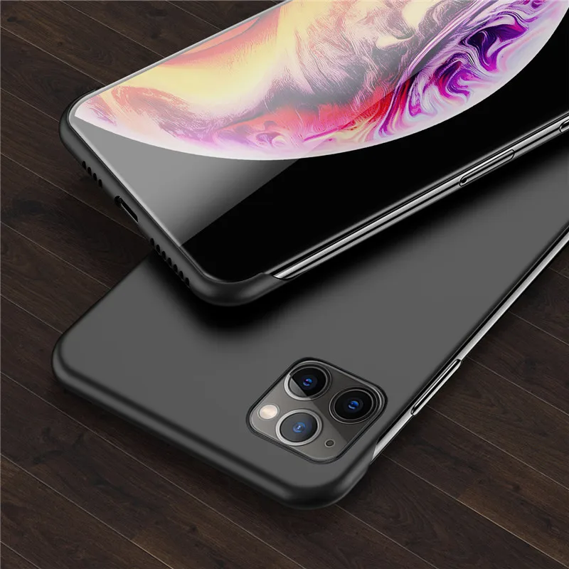 Black Lovebay тонкий скраб Жесткий PC Бескаркасный чехол для телефона для iphone 11 6S 7 8 Plus XR X XS 11 Pro Max сплошной матовый чехол-накладка без полей - Color: Black