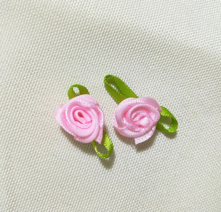 10 шт. Цветочная аппликация розовая роза нашивка ткань для шитья платье отделка