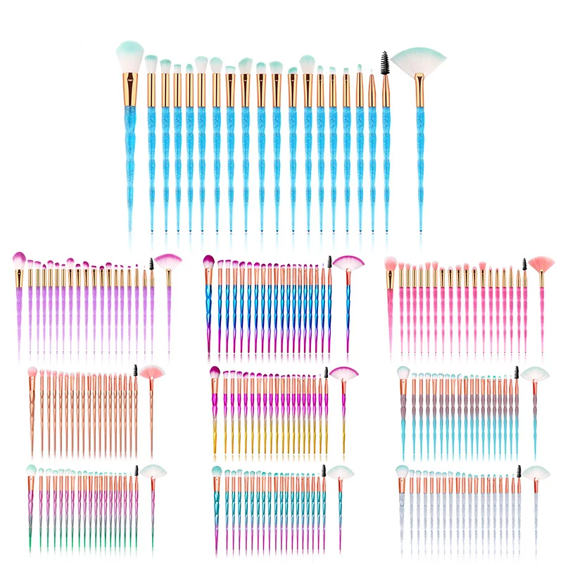 

20Pcs Colorful Gradient Makeup Brush Set Powder Eyeshadow Concealer Highlighter Eyebrow Brush Beauty Tool