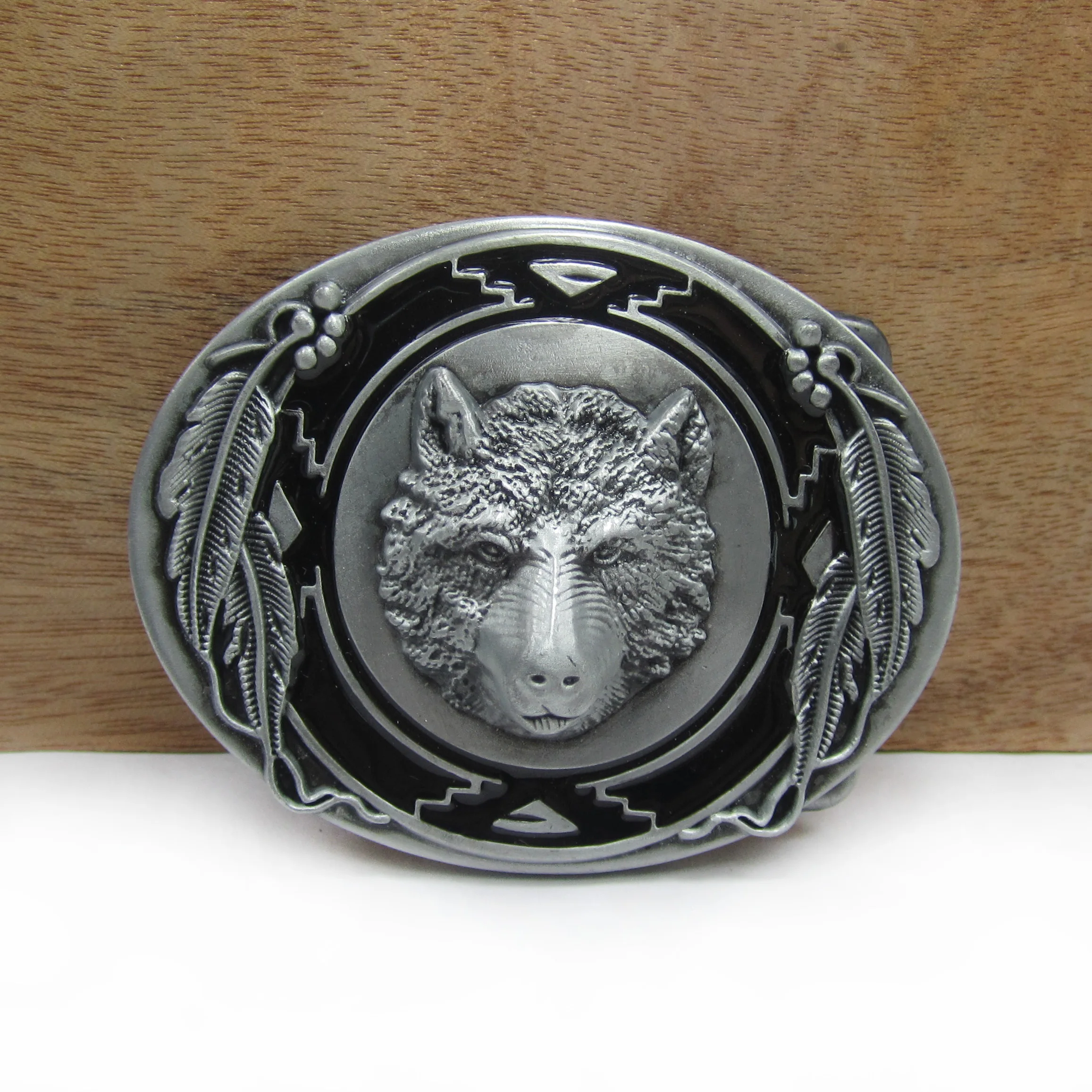 Пряжка из цинкового сплава BuckleClub в стиле ретро для джинсов с головой волка