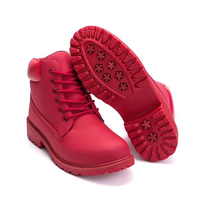 Женские зимние ботинки на меху однотонные ботильоны квадратном каблуке со