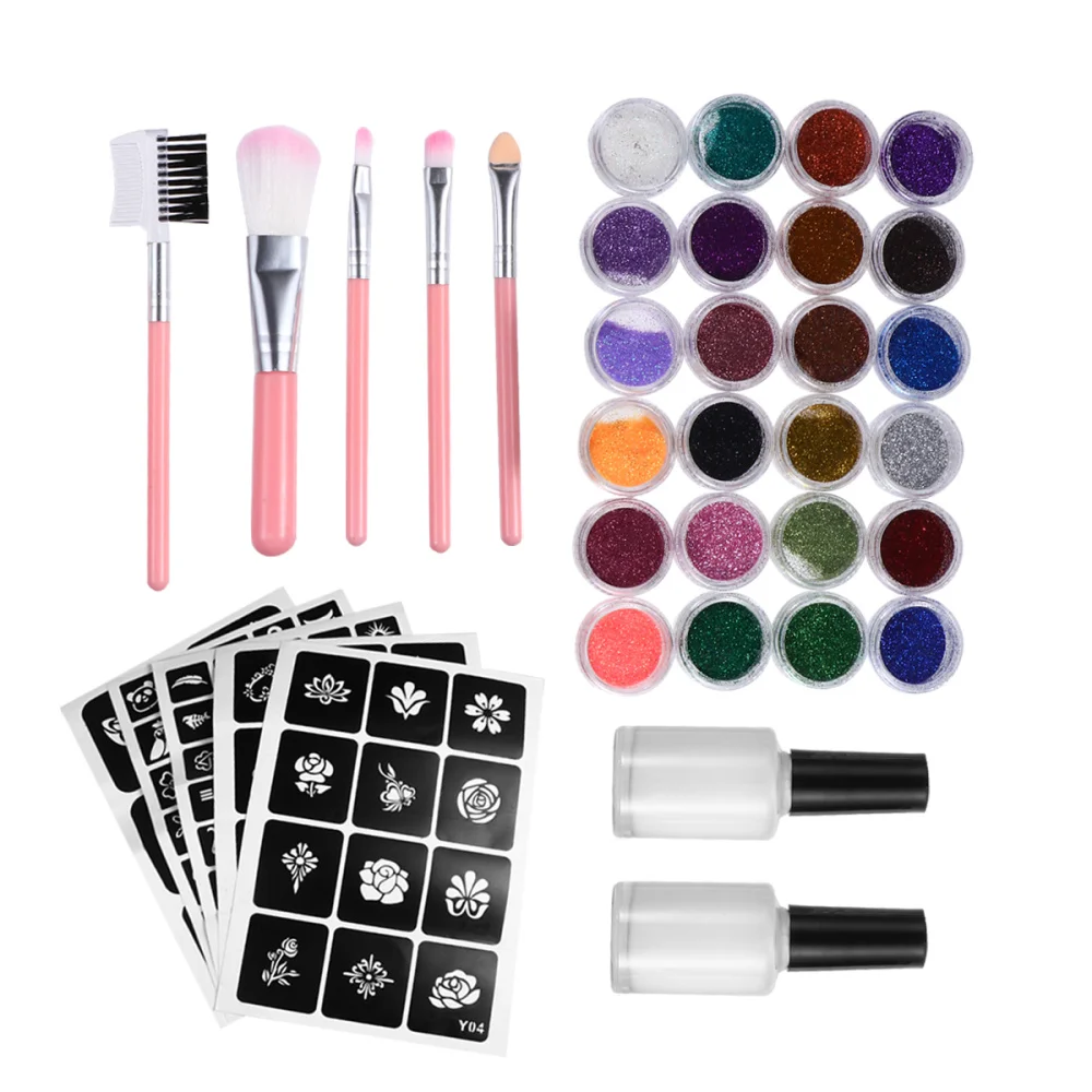 

1 Set Glitter Tattoos Kit Temporary Tattoos Face Painting Tattoos Decal