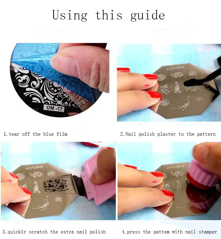 Набор штампов для дизайна ногтей круглый набор из нержавеющей стали