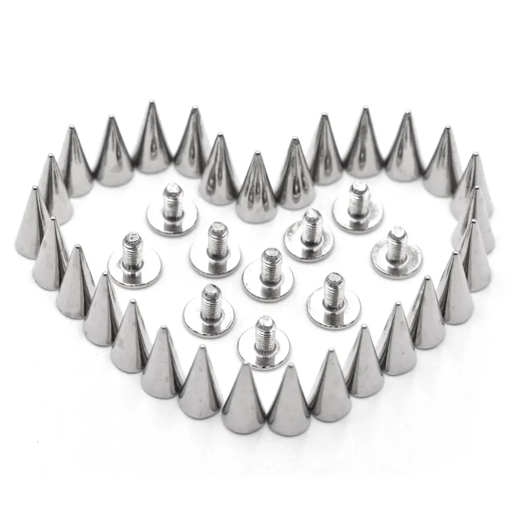 Серебряные конусные заклепки KALASO 20 шт. винты в стиле панк кожевенное ремесло пули