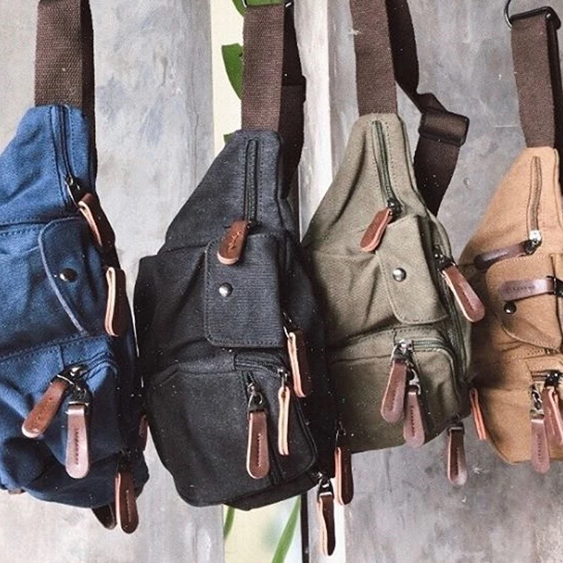 Модная нагрудная сумка мужская Холщовая Сумка через плечо портативный мобильный