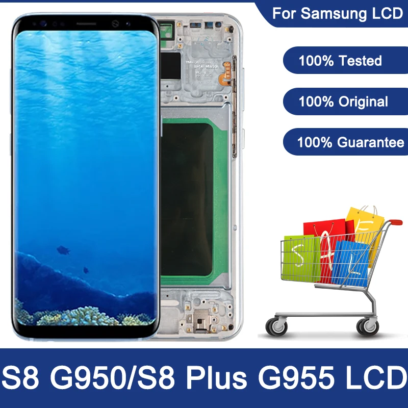 Оригинальный ЖК-дисплей для Samsung Galaxy S8 G950F G950 сенсорный экран в сборе Plus G955F G955