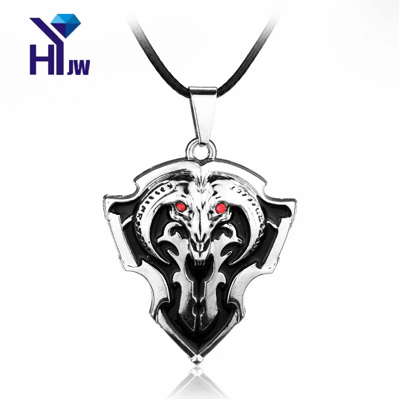 Игра Dota 2 оружие череп кости молоток кулон ожерелье щит Длинная цепочка