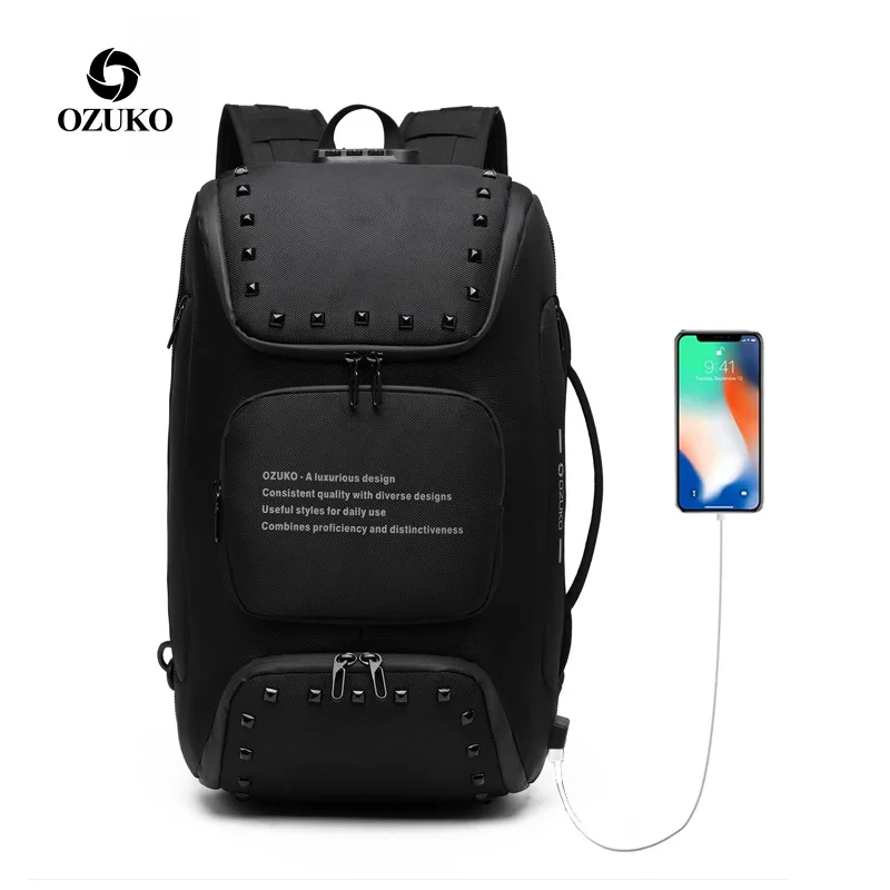 Вместительная дорожная сумка OZUKO для мужчин школьные портфели ноутбука 15 6 дюйма