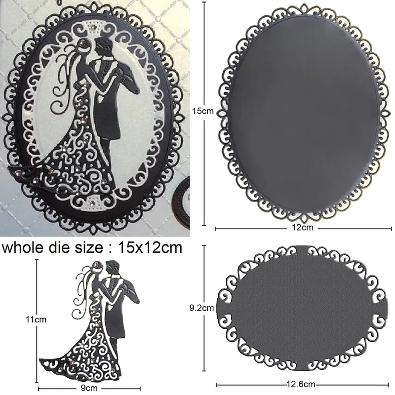 

Lace Oval frame Metal Cutting Die Stencils for DIY Scrapbooking Album Decorative Embossing Hand-on Paper Craft Cards