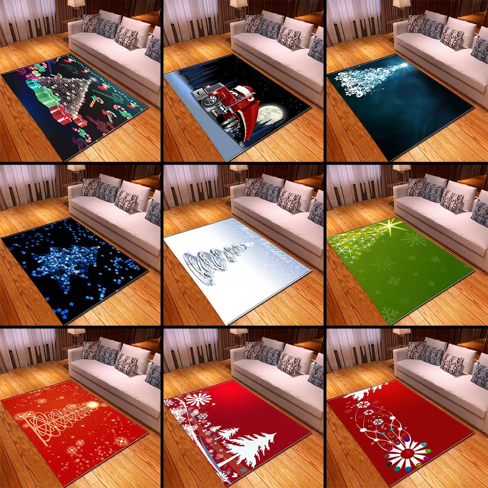 Веселые рождественские ковры фланелевые 3D коврики для гостиной Рождественский