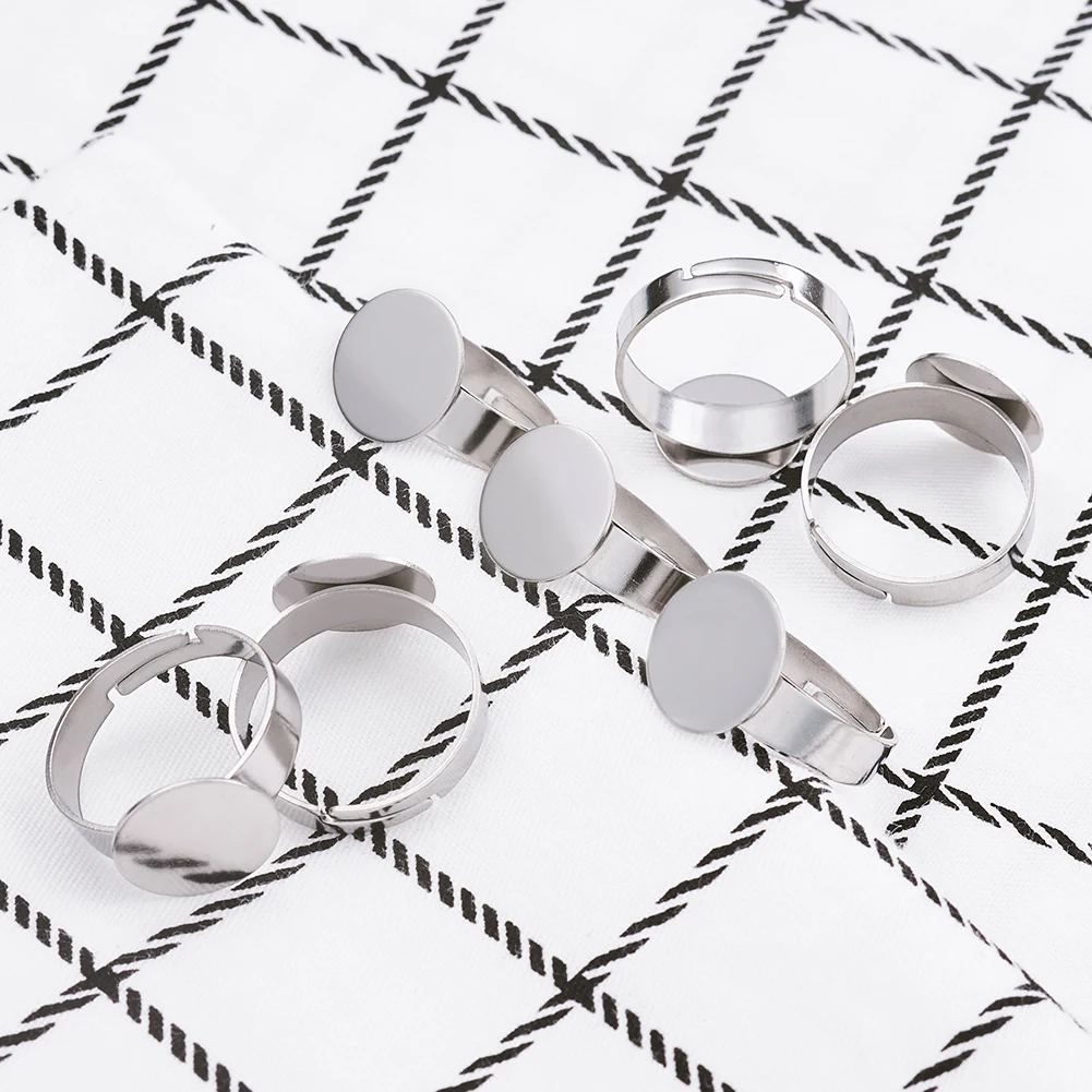 Регулируемые кольца из нержавеющей стали 304 50 шт. Размер 7 аксессуары с плоским