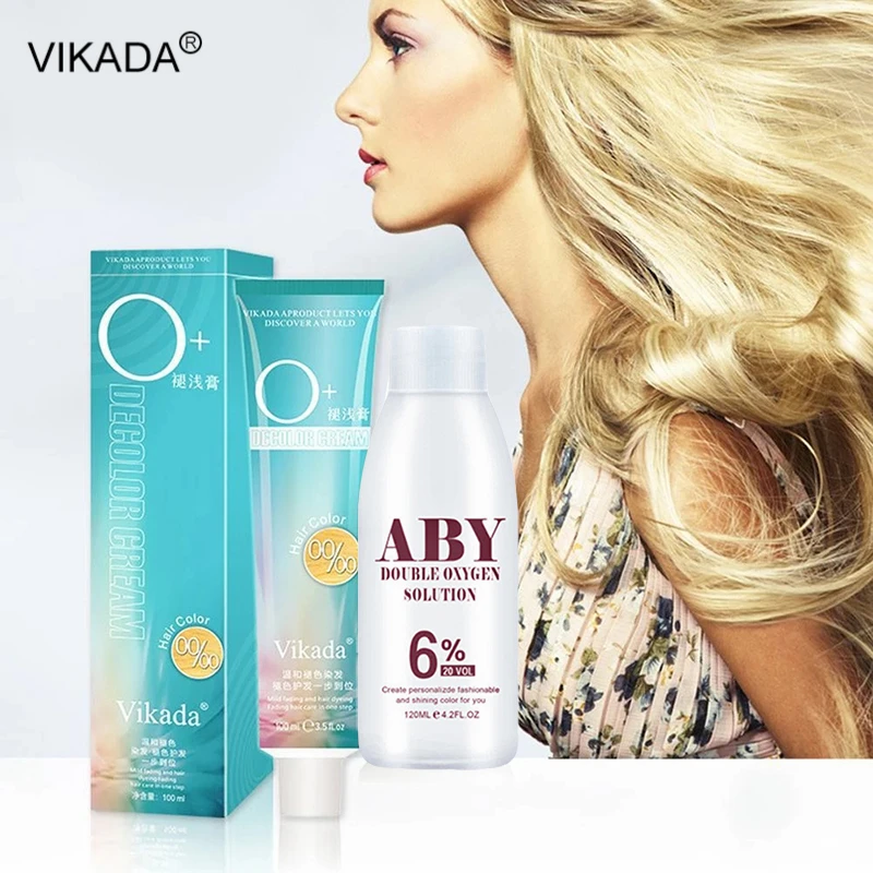 

Professional Bleaching Agent With Hydrogen Peroxide Milk Long Lasting Not Hurt Hair Fading Care Cream Brighten Hair Color 100ml