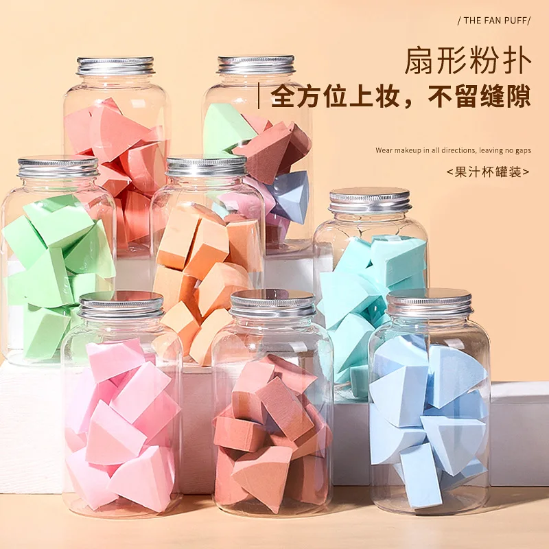 

12pcs Sector Makeup Sponge Dry&Wet Use Cosmetic Puff Sponge maquiagem Foundation Powder Blush Beauty Tools with Transparent can