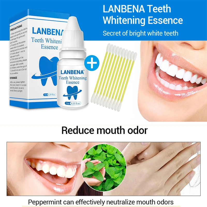 Зубная отбеливающая пудра с эссенцией сыворотка для гигиены полости рта удаляет