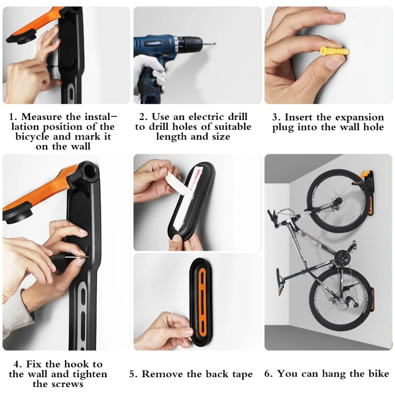 

Bike Wall Hook Holder Stand Practical Mountain Bicycle Rack Hanger Necessary Outdoor Wall Mounted Storage Cycling Supplies 2020