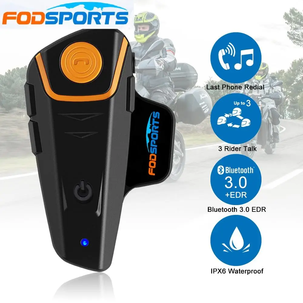 Fodsports BT-S2 Pro мотоциклетный шлем гарнитура беспроводной Bluetooth водонепроницаемый переговорный Intercomunicador Moto FM