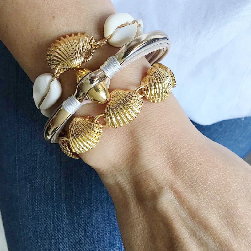 Boho puka shell веревка для браслетов, обработанная воском браслет дружбы рождественские подарки для женщин тибетские ювелирные изделия из натурального золота
