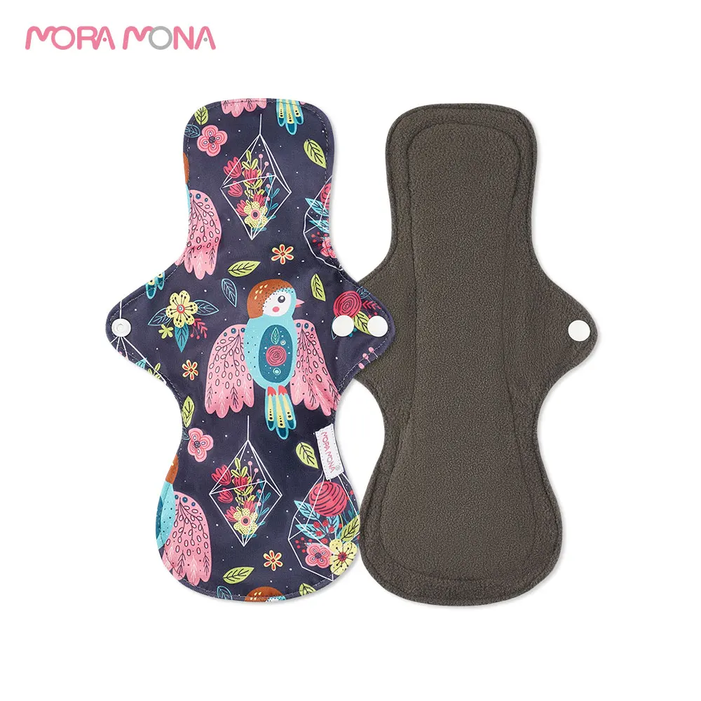

Mora Mona Reusable Menstrual Pad Waterproof PUL Feminine Hygiene Panty Liner Bamboo Charcoal Washable Sanitary Napkin 1 Piece