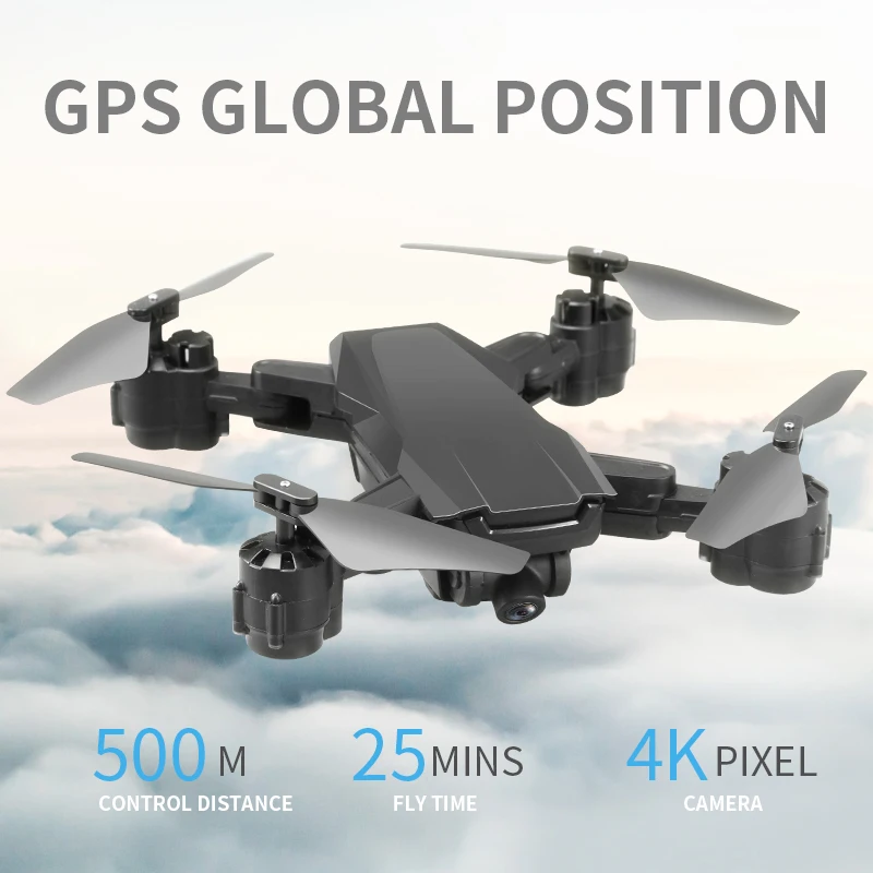 gps Дрон с 4K HD регулировкой 50x зум Камера широкий угол Wi-Fi FPV RC Квадрокоптер Профессиональный складной дроны
