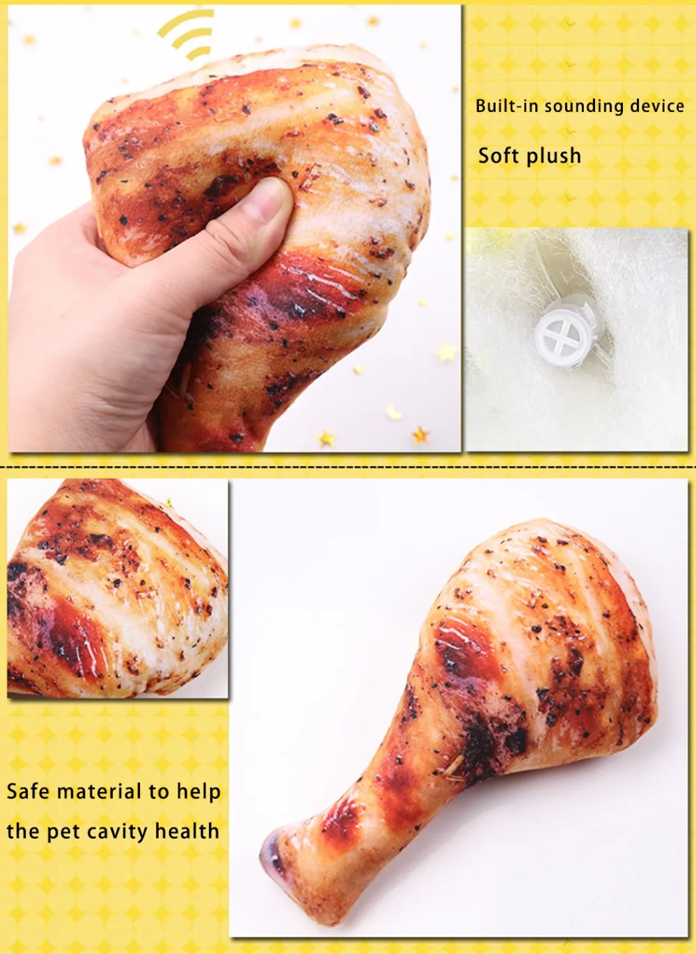 

PT019 Fleece Chew Play Toys Pet Squeaky Puppy Chew Squeaker Quack Sound Doll Toy Creative Simulation Donut Pet Supplies Dog Toys