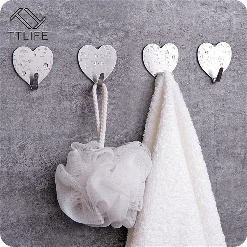 TTLIFE 10 шт. сердце Форма нержавеющая сталь крючки на липучке для крепления гвоздь