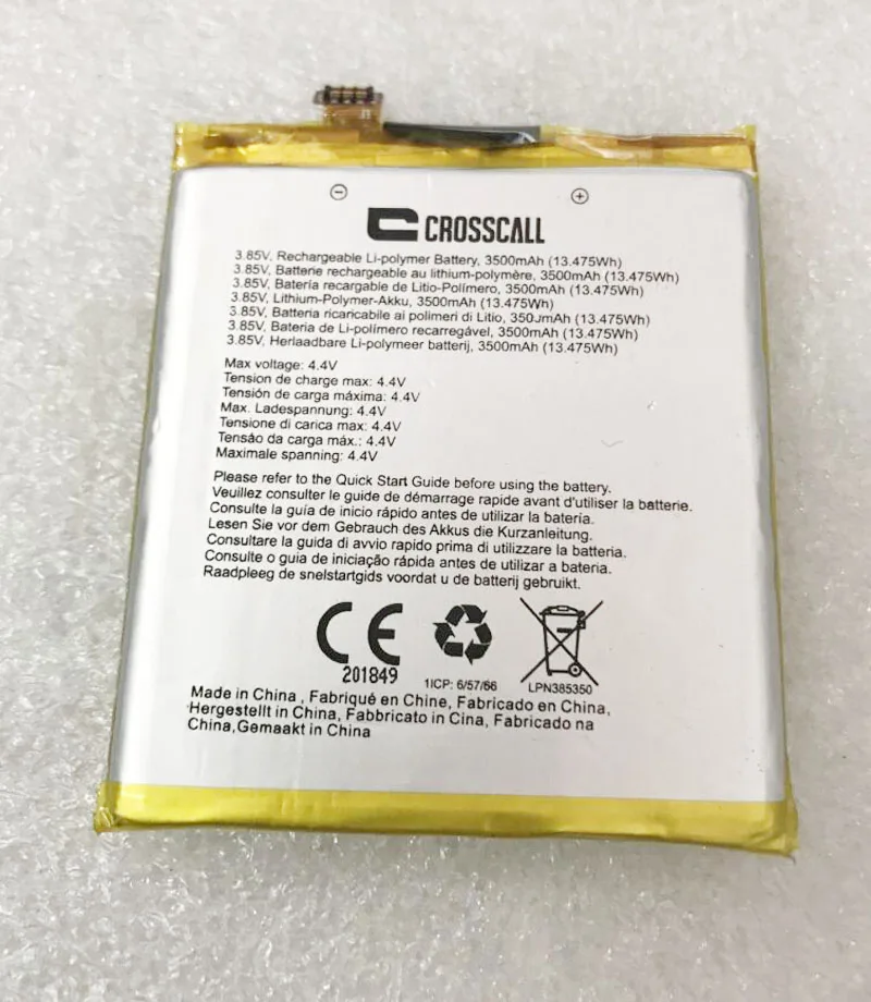 100% Новый оригинальный аккумулятор 3 85 V 3500mAh LPN385350 для CROSSCALL TREKKER X3 CORE Li Ion bateria с
