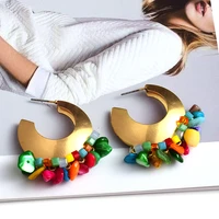 new arrival gold color metal drop earrings high quality fashion colorful rhinestone jewelry accessories for women