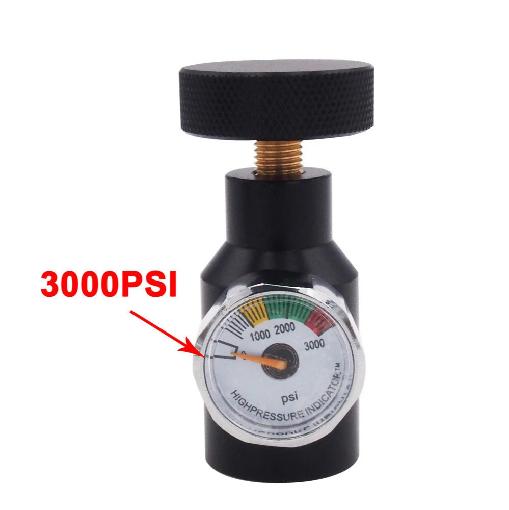 

Paintball Co2 Compressed Air Fill Adaptor Remote On/Off Asa Adapter w/2000/3000psi Gauge