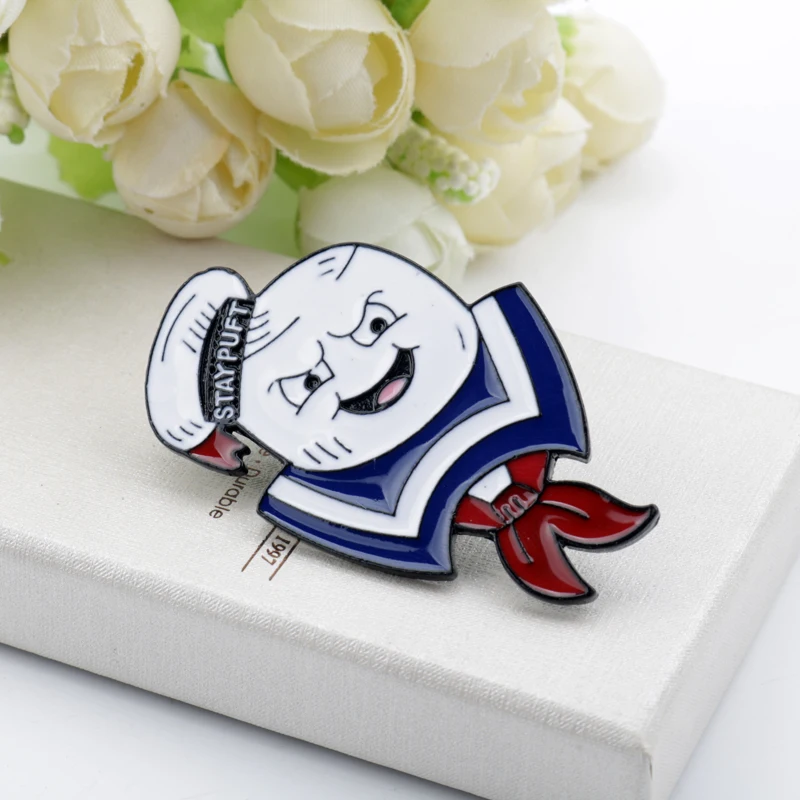 Забавная брошь эмалированный штифт Ghostbusters без призрак Зефирный человек значок