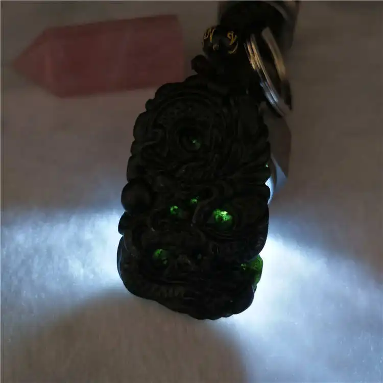 Прямая доставка китайские украшения черный зеленый нефрит резной счастливый