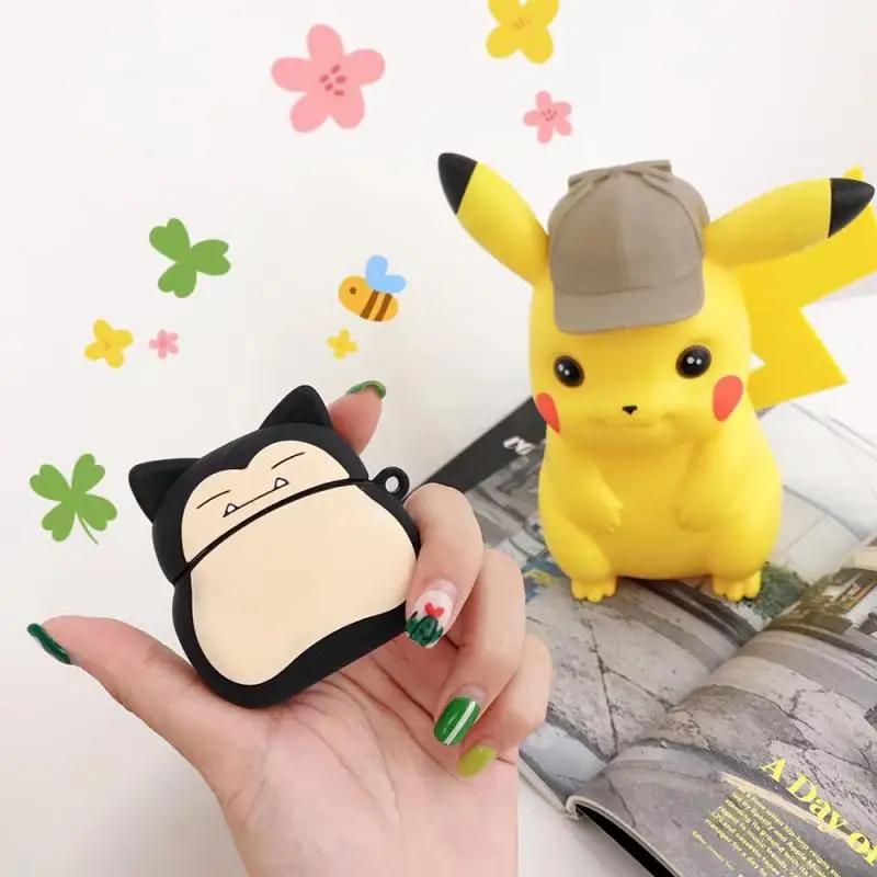 Милые беспроводные чехлы для наушников Snorlax силиконовые Airpods Bluetooth Спортивная
