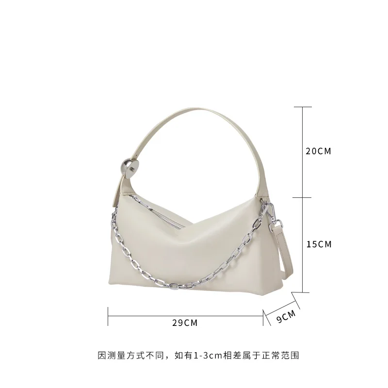 

2021 new leather handbags fashion simple tote bag portable armpit chain small square bag shoulder messenger bag