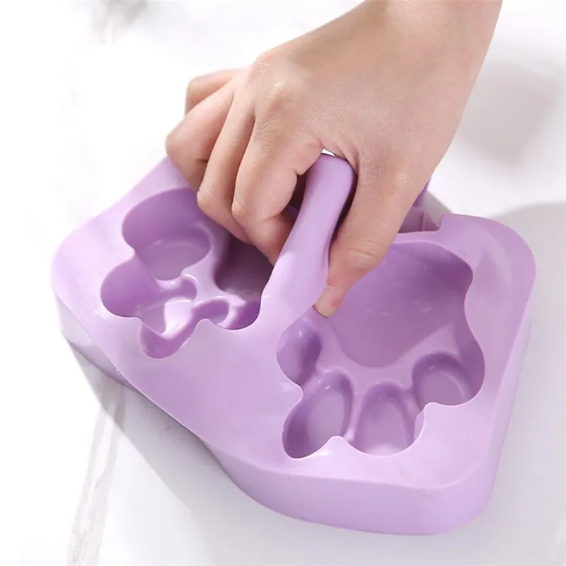 

Silicone Ice Cream Mold Popsicle Molds Ice Cube Tray DIY Homemade Cartoon Ice Cream Popsicle Ice Pop Maker Mould with Stick