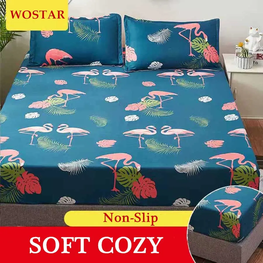 WOSTAR 100% polyester kids cartoon fitted sheet Elastic band Mattress Cover 180x200cm single full queen king size Bed Sheet | Дом и сад