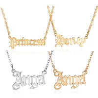 todorova old english font angel letter choker baby charm necklace for girl princess pendant necklace women jewelry collar gift