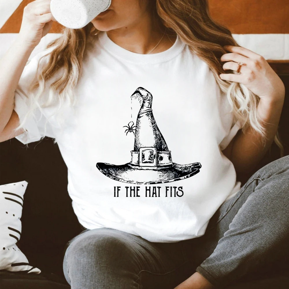 

If The Hat Fits Witch T Shirt Halloween Funny Graphic Cotton Tees