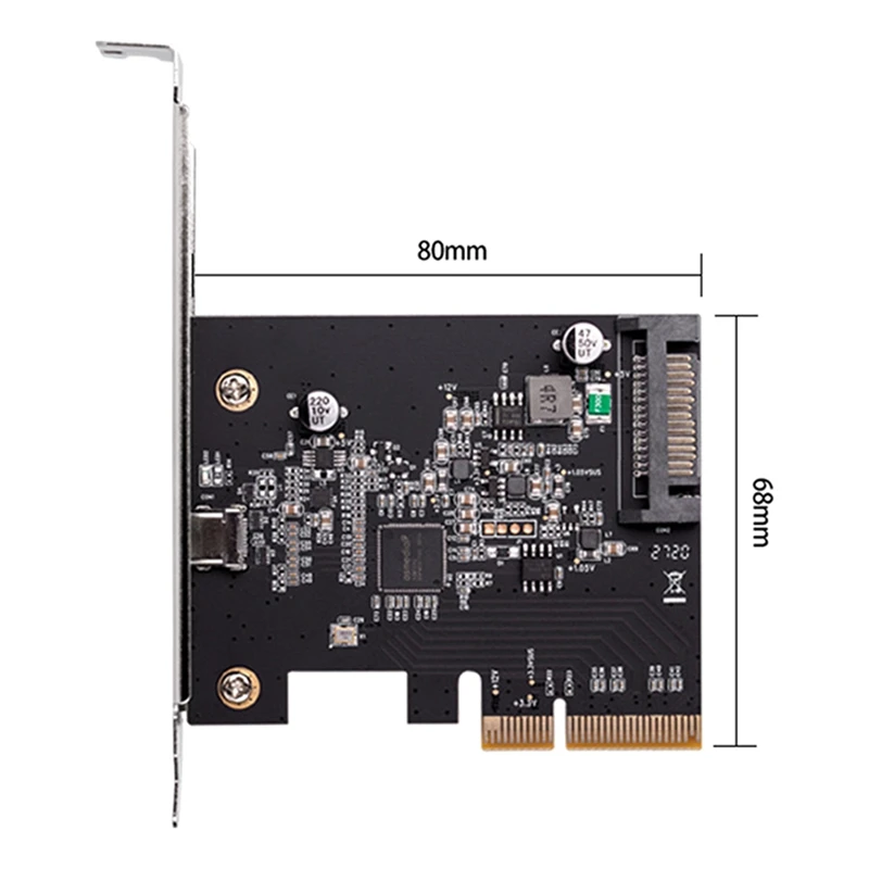

PCIE to USB3.2 Type-C Host Controller Card 20Gbps Transmission Speed Gen2