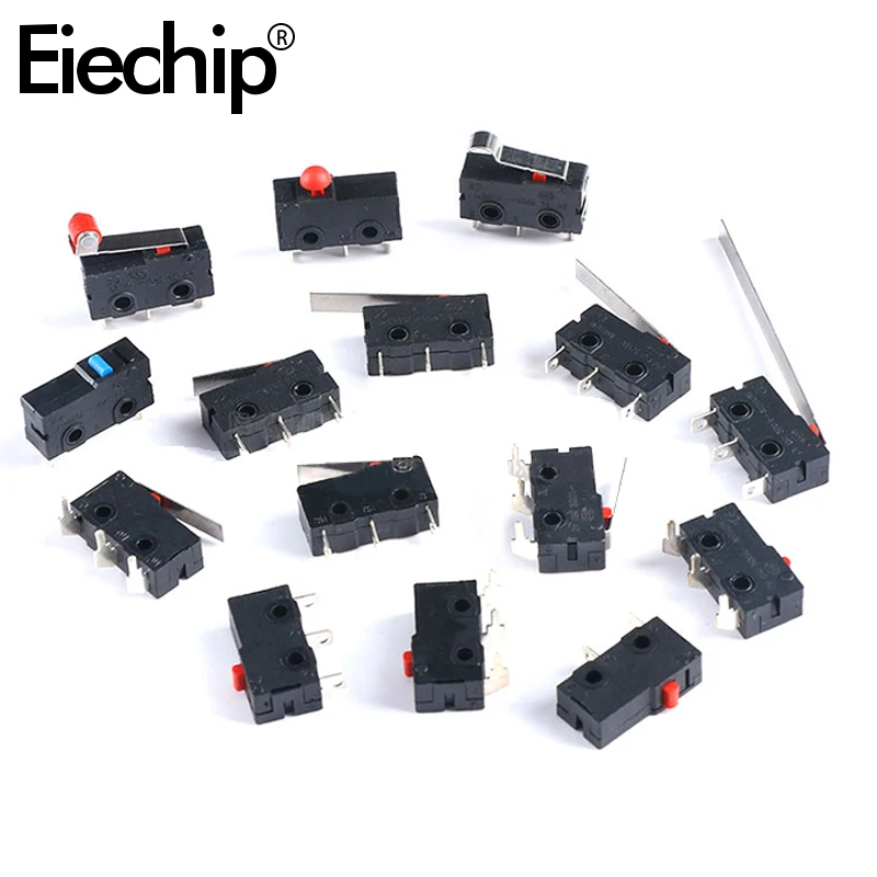 

20pcs KW12 stroke limit switch contact button 5A 125V/250V 2pin 3pin micro switch straight handle three feet KW11