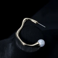 ladies s925 needle earrings wave c number for women wedding party jewelrys premium french jewelrys freshwater pearl earrings