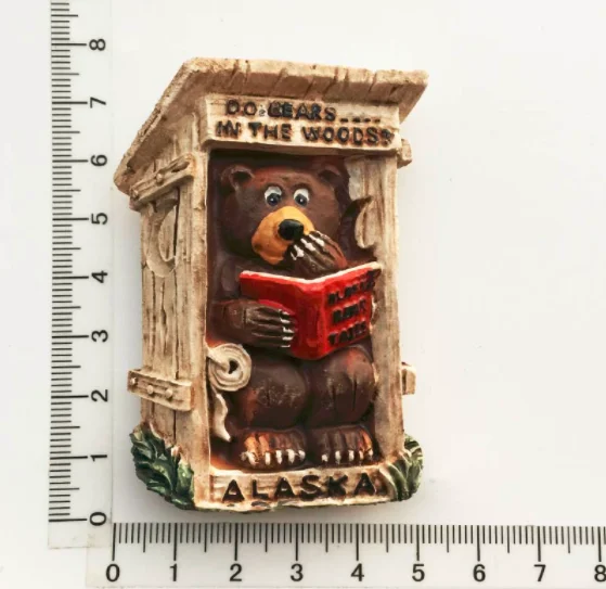 Новинка ручная роспись американский Аляска медведь книга для чтения 3D магниты на