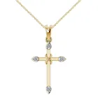 FDLK Новое модное двухцветное ожерелье из сплаварозового золота с крестиком с бантом и кристаллами, ожерелье с подвесным воротником, религиозное ювелирное изделие