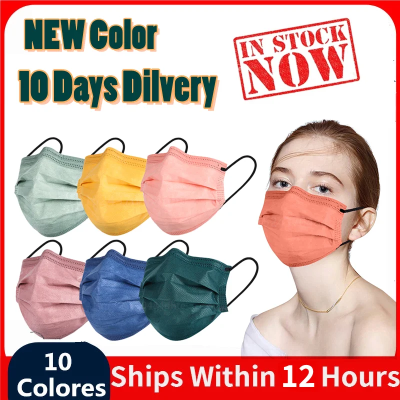 10-100 шт. одноразовые трехслойные маски для взрослых | Красота и здоровье
