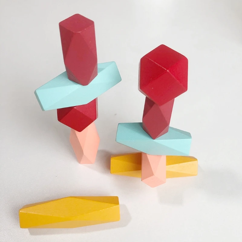 26 шт Деревянный пазл для детей Цветной Камень Дети творческие развивающие